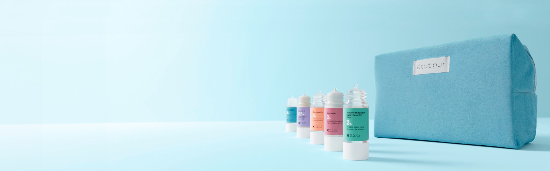 Free velvet pouch with the purchase of 2 Pure Actives
